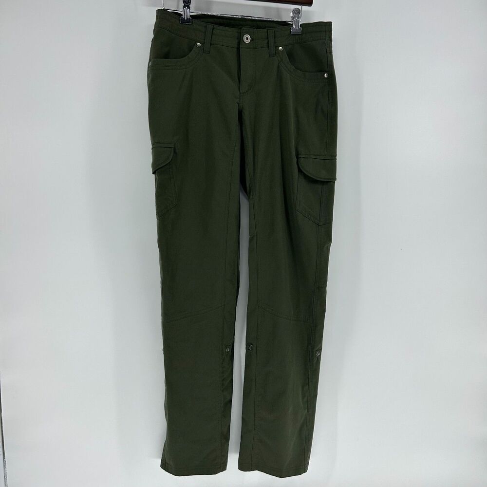Kuhl Freeflex Roll Up Pants Women's 8 Regular Straight Leg Cargo Pant Green